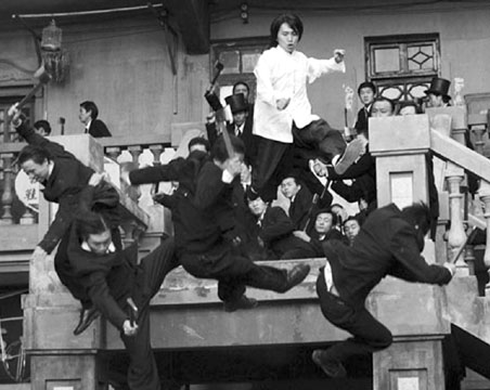 Sing (Stephen Chow) kicks some Axe in Kung Fu Hustle. (Photo courtesy of Sony Pictures)