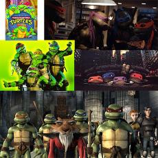 The progression of the Teenage Mutant Ninja Turtles from their early animated beginings to their new CG animated self. ()