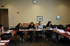The ASSC met on Feb. 6 2008 to vote to fill offices.  Pictured from left to right Vannessa Allas, Kristi Parenti-Kurttila, Commisioner of Publicity, Anastasia Kuzina, President, and Wendy Smith, Vice-President ()