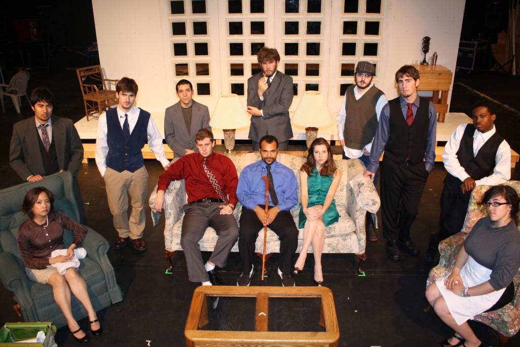 Theatre club actors and actresses pose in full costume for the play And Then There Were None. (Courtesy of Skyline Theatre Club)