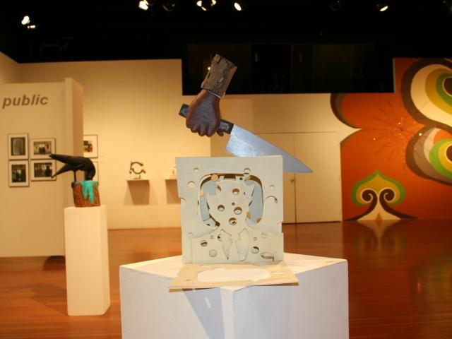 Skyline's new gallery exhibit, Private = Public, features prominent public work artists and will be open until March 18, 2011.  (Robyn Graham)