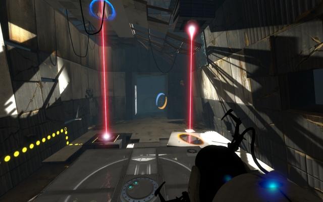 In Valve’s “Portal 2”, not only do they keep the amazing portal technology, they added some new things, such as this laser beam. (Stephen Benoit)
