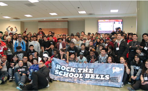Students and volunteers gather for the “Rock the School Bells” conference. (Renee Abu-Zaghibra)
