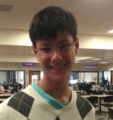 A picture of 13 old year Skyline student Mathew Weick in building five, The Learning Center. 