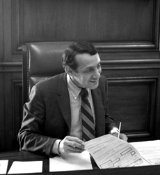 Harvey Milk filling in for Mayor Moscone for a day in 1978.