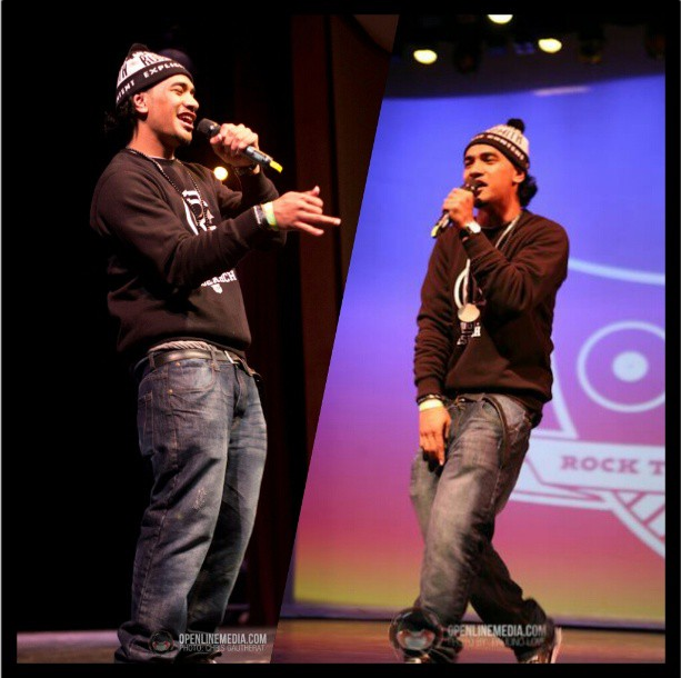 Own Sammy Uce Veu (left) and his friend performing at the Skyline College Theater.