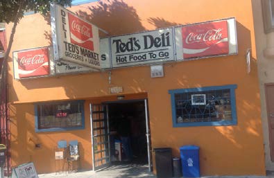 The outside of Teds De;i. 