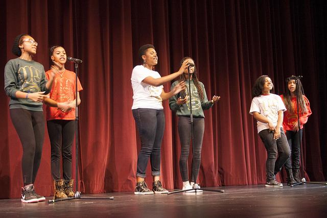 Performers emotionally recite their poetry to faculty and students Feb. 21 in honor of Black History Month.