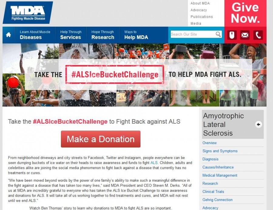 Screenshot of the Muscular Dystrophy Association website. 