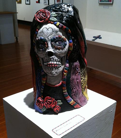 One of the artworks on display in the Skyline College Gallery during the Dia de los Muertis showcase. 