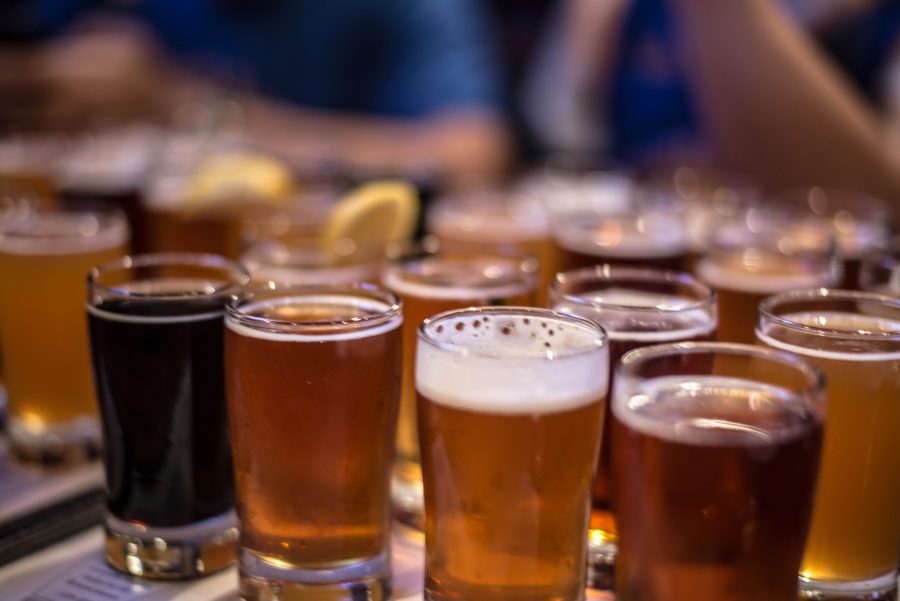 Steelheads beer flight serves eight beers including their seasonals, in 4 ounce glasses. Photo credit: Kevin Perez