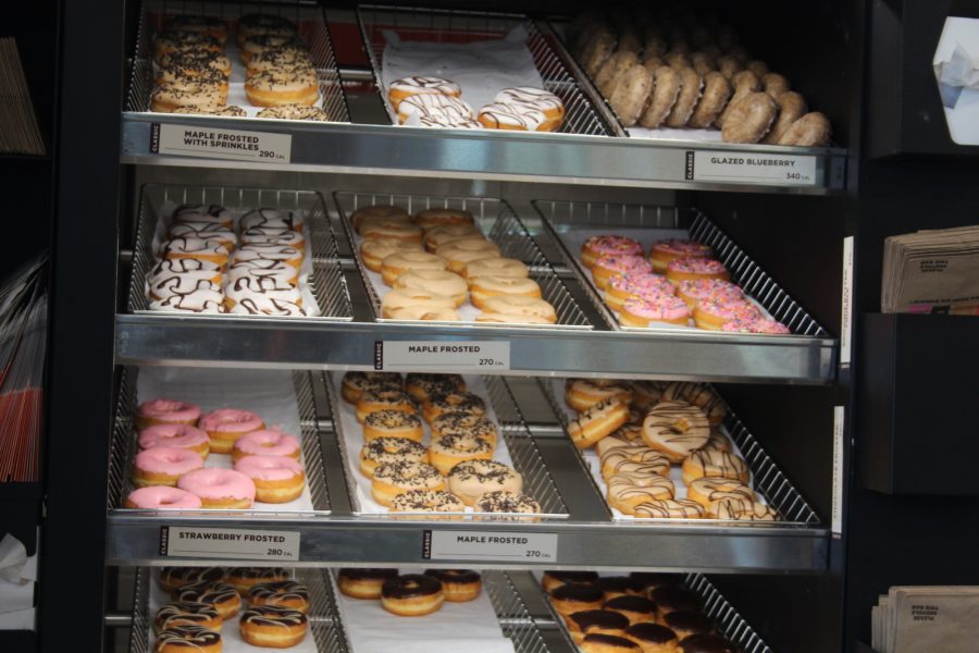 Dunkin Donuts have a big assortment of donuts available for order.