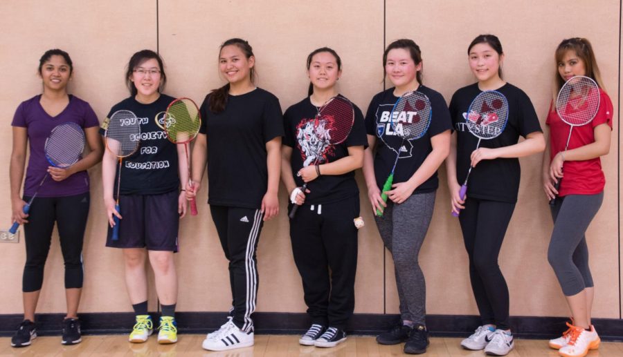 The Skyline womens badminton team. 