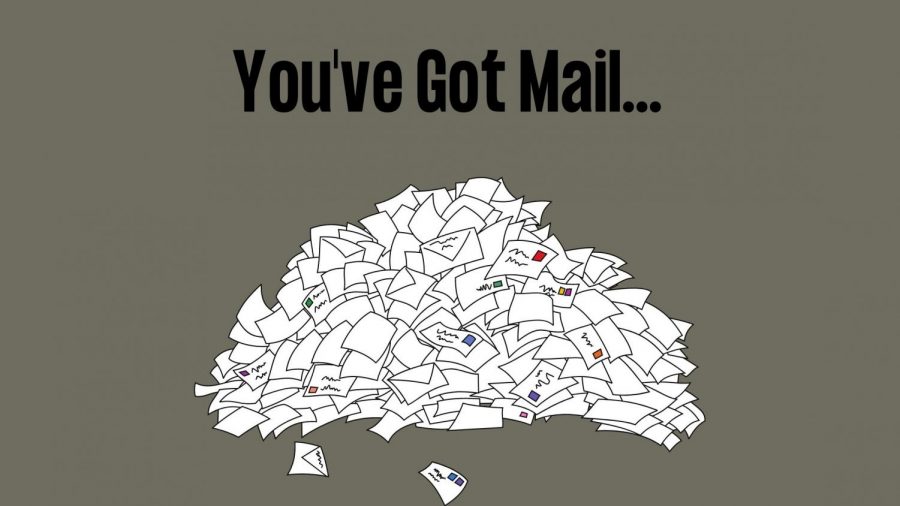 An illustration made by Marco Milani that illustrates influx of mail