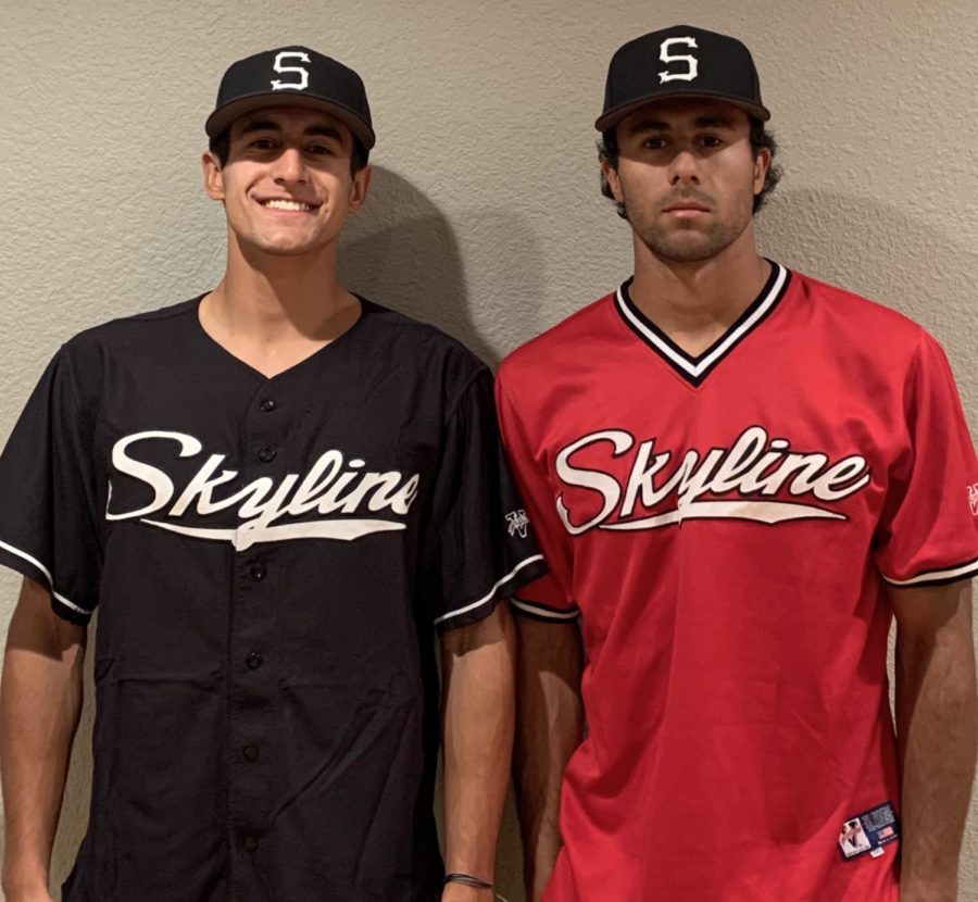 Randy and Gene Aberouette are enjoying their first season playing together for the Skyline Trojans baseball team
