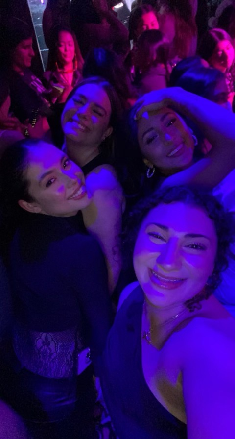 Group selfie on one of DNA Lounge’s two dance floors.