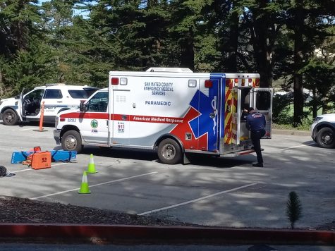 Paramedics on the scene at Skyline College