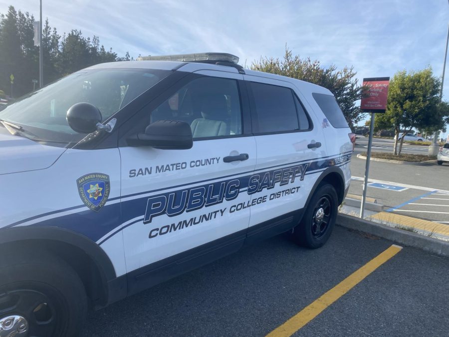 Public safety vehicle parked on Skyline College Campus