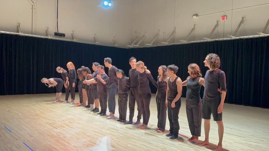 The cast of the informal show produced by Skyline professor Ambert Steele pose