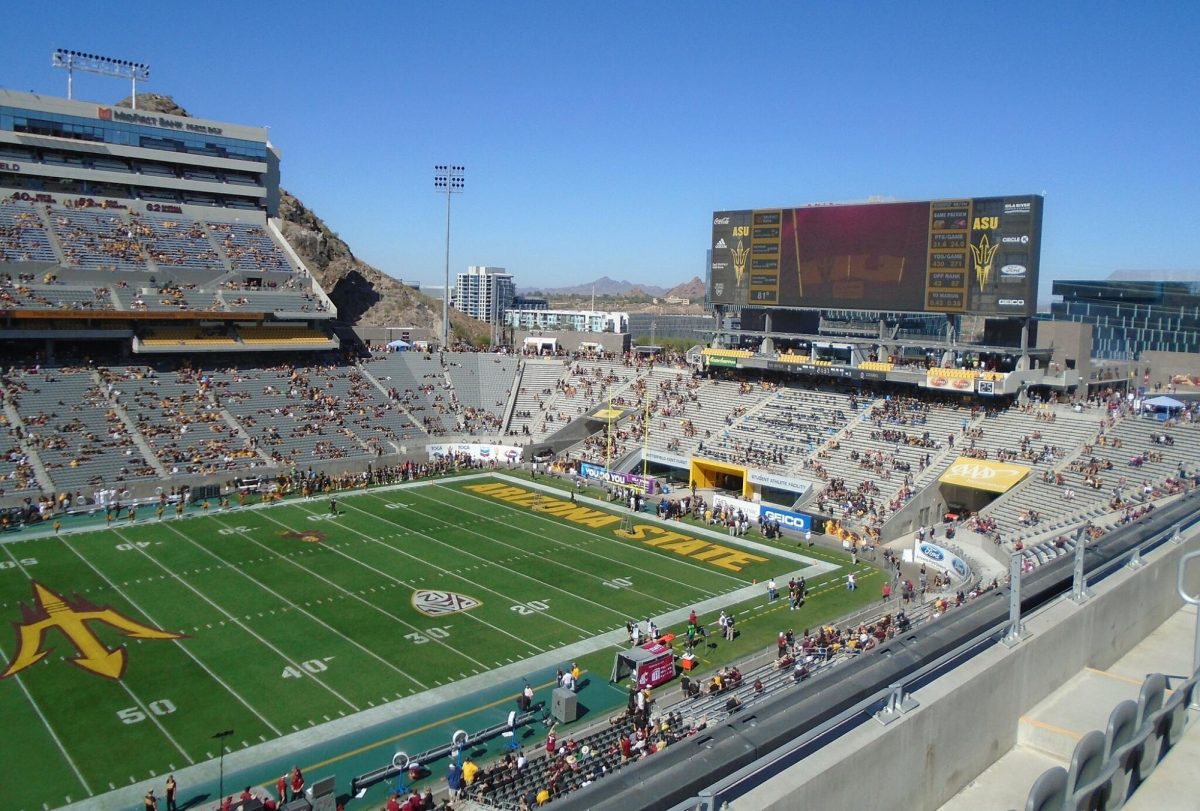 Sun Devil Stadium, located in Tempe, Arizona. Its been home to Arizona State Universitys Sun Devil football team since 1958. 