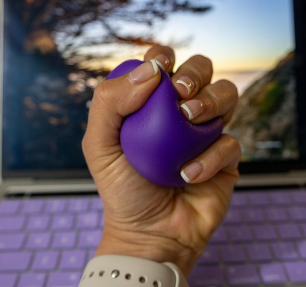 A stress ball, which can be used to deal with overwhelming feelings of stress and anxiety. 
