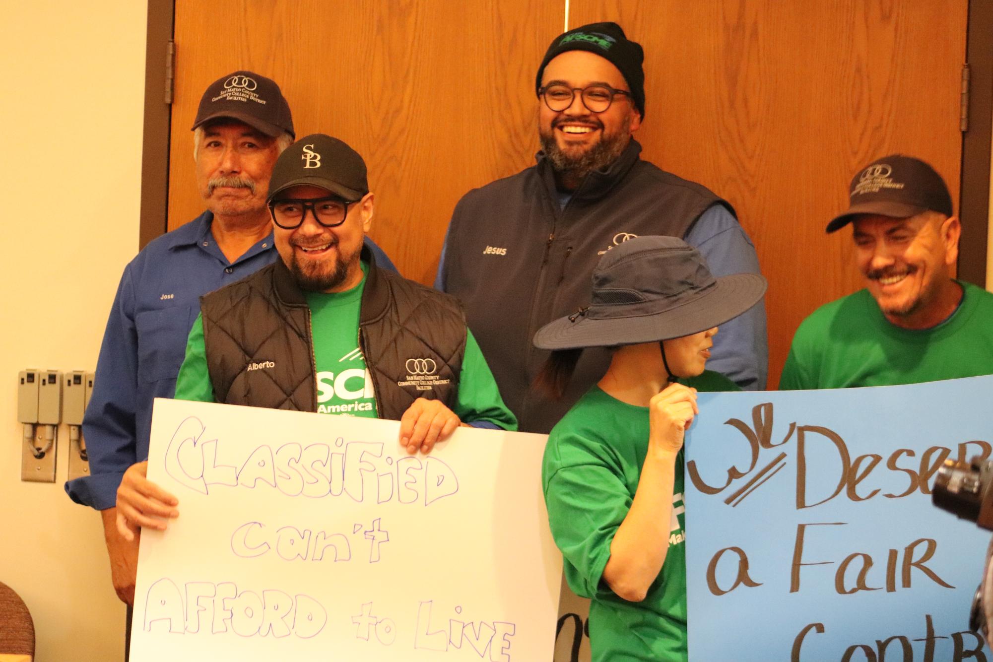 AFT1493 protests at second district board meeting this semester