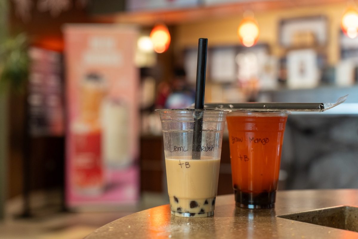 (From left to right) Sky Café now offers drinks such as the Caramel Crush Milk Tea and Strawberry Mango Bobachiller pictured.