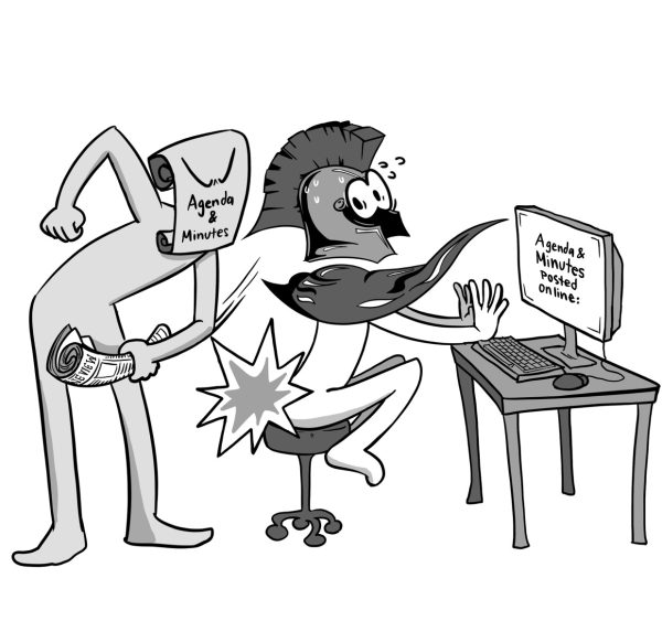 ASSC online meeting agenda and minutes Editorial Cartoon