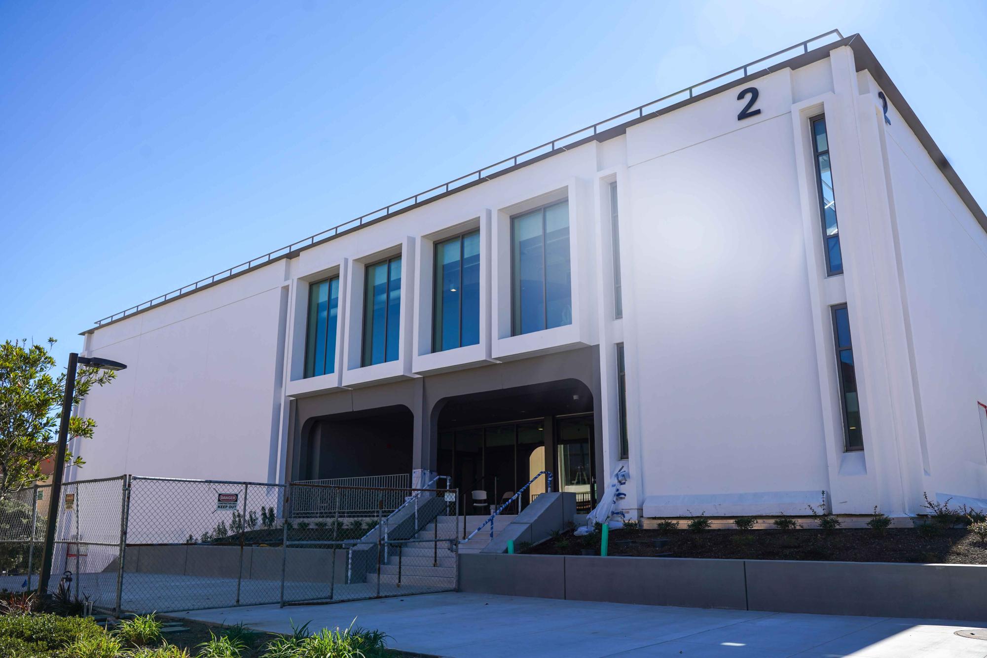 Construction outside of Building 2 comes closer to completion on March 20, 2026.