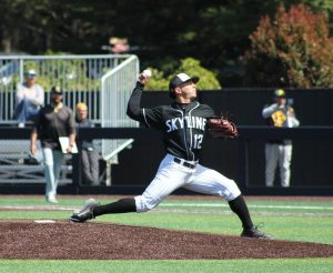 Skyline starting pitcher Anthony Andrews throws against Chabot College Gladiators on Thursday March 9 at home.