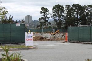 College of San Mateo closes off Lot B for student housing construction.