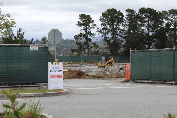 College of San Mateo closes off Lot B for student housing construction.